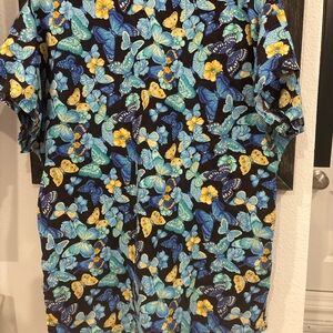 Men's Blue Butterfly Print Shirt